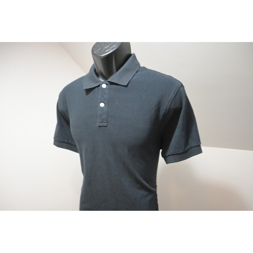 J.Crew Flex Pique Polo Men Large Black Untucked Short Sleeve Stretch Excellent